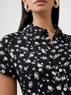 Floral Short Sleeve Shirt Dress