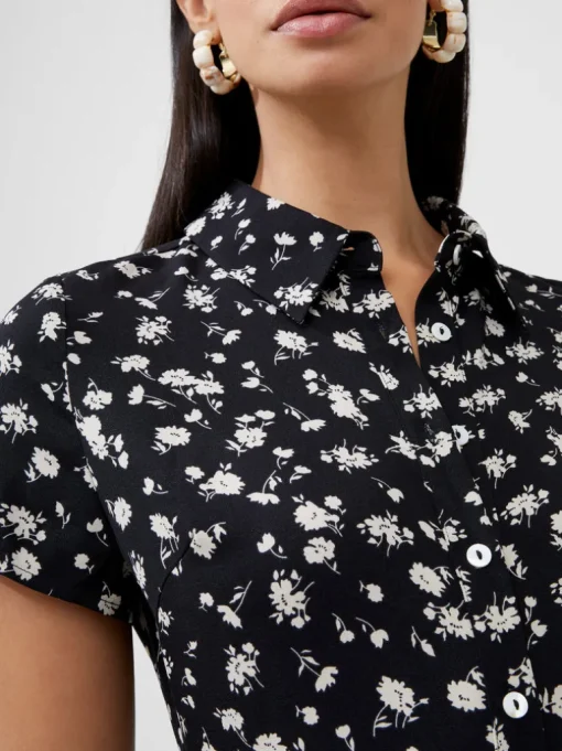 Floral Short Sleeve Shirt Dress