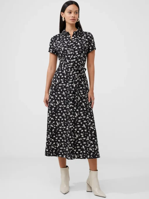 Floral Short Sleeve Shirt Dress