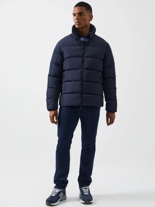 Funnel Neck Row Puffer Jacket