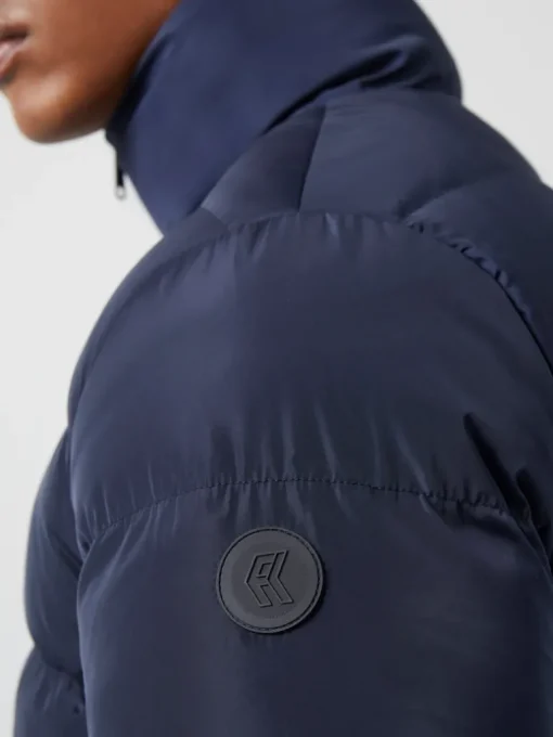 Funnel Neck Row Puffer Jacket