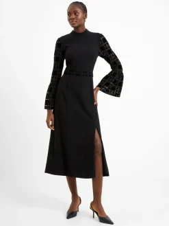 Garnet Velvet Lace Midi Dress