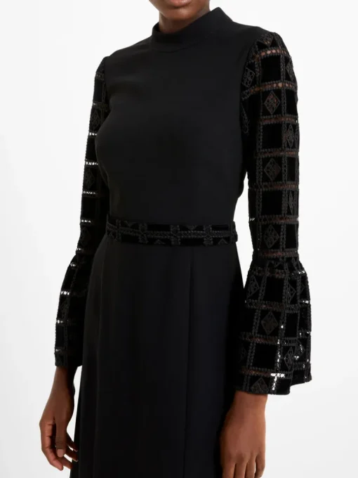 Garnet Velvet Lace Midi Dress