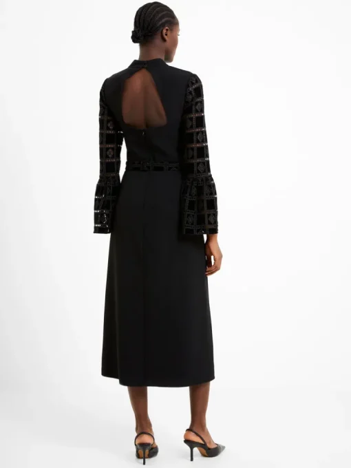 Garnet Velvet Lace Midi Dress