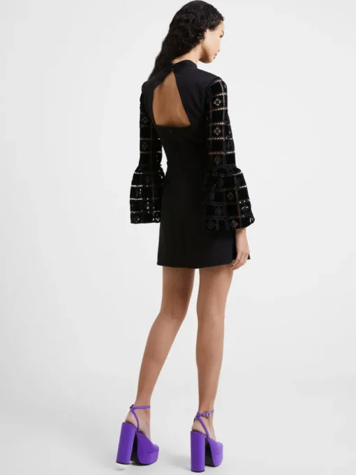 Garnet Velvet Lace Mini Dress