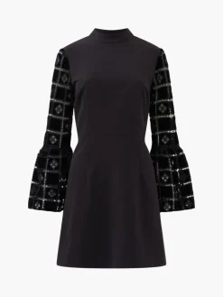 Garnet Velvet Lace Mini Dress