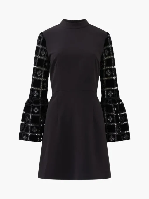 Garnet Velvet Lace Mini Dress