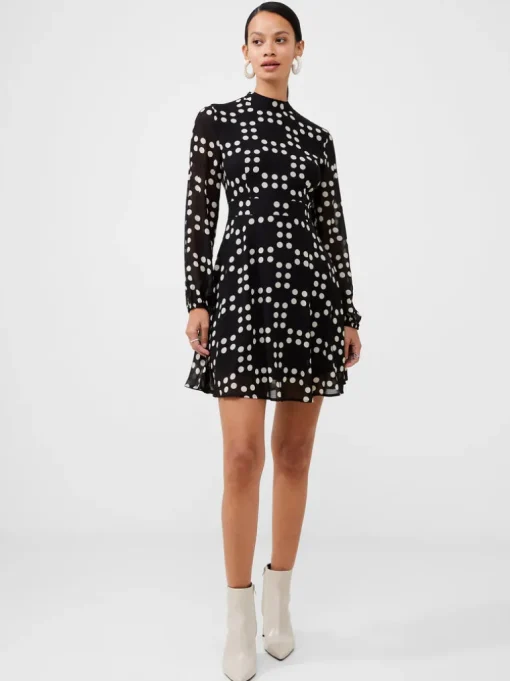 Georgette Sheer A-Line Mini Dress