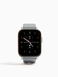 Grey Silicone Strap Watch with Digital Dial