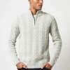 Half Zip Cable Knit Jumper