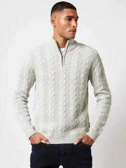 Half Zip Cable Knit Jumper