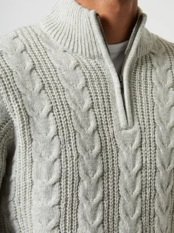 Half Zip Cable Knit Jumper