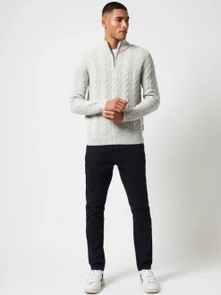 Half Zip Cable Knit Jumper