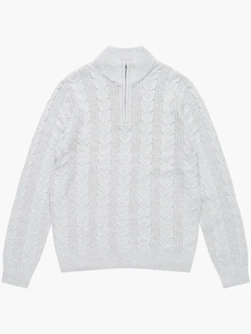 Half Zip Cable Knit Jumper