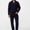 Half Zip Funnel Neck Cable Knit Jumper