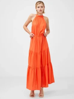 Halter Viscose Tiered Maxi Dress