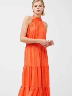 Halter Viscose Tiered Maxi Dress