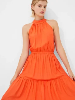 Halter Viscose Tiered Maxi Dress