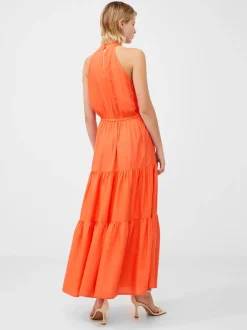 Halter Viscose Tiered Maxi Dress
