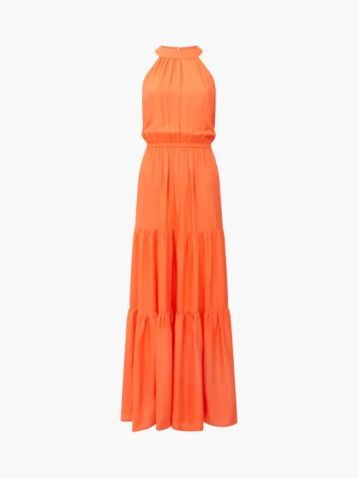 Halter Viscose Tiered Maxi Dress