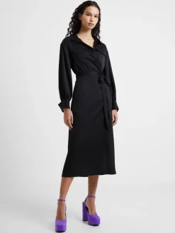 Harlow Recycled Satin Crossover Midi Dress