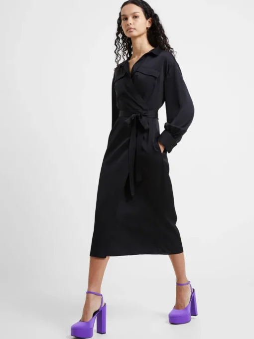 Harlow Recycled Satin Crossover Midi Dress