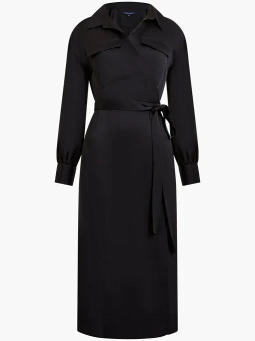 Harlow Recycled Satin Crossover Midi Dress