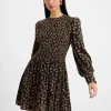 Ingrid Eco Colette Crepe Smocked Mini Dress