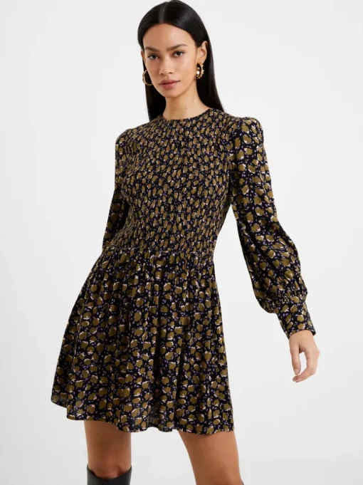 Ingrid Eco Colette Crepe Smocked Mini Dress
