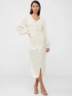 Inu Satin Wrap Midi Skirt
