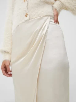 Inu Satin Wrap Midi Skirt