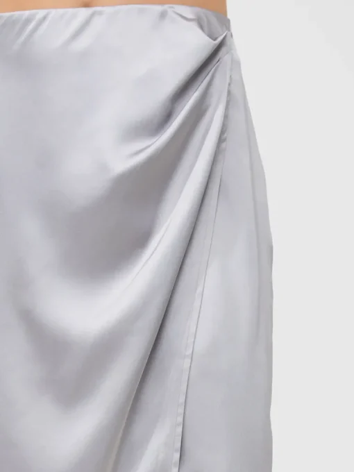 Inu Satin Wrap Midi Skirt