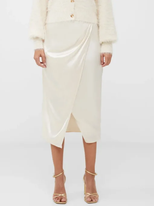Inu Satin Wrap Midi Skirt