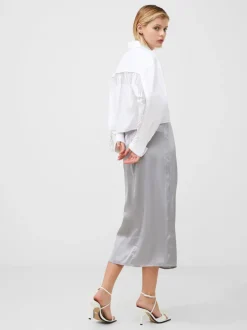 Inu Satin Wrap Midi Skirt