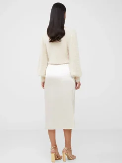 Inu Satin Wrap Midi Skirt