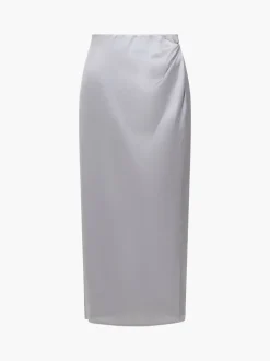Inu Satin Wrap Midi Skirt