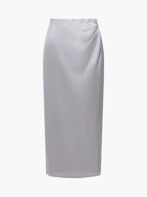 Inu Satin Wrap Midi Skirt