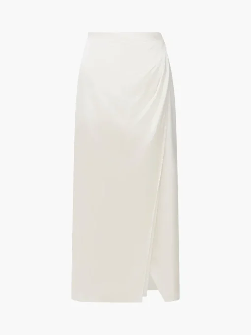 Inu Satin Wrap Midi Skirt