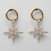 Large Diamante Star Huggie Hoop Earrings
