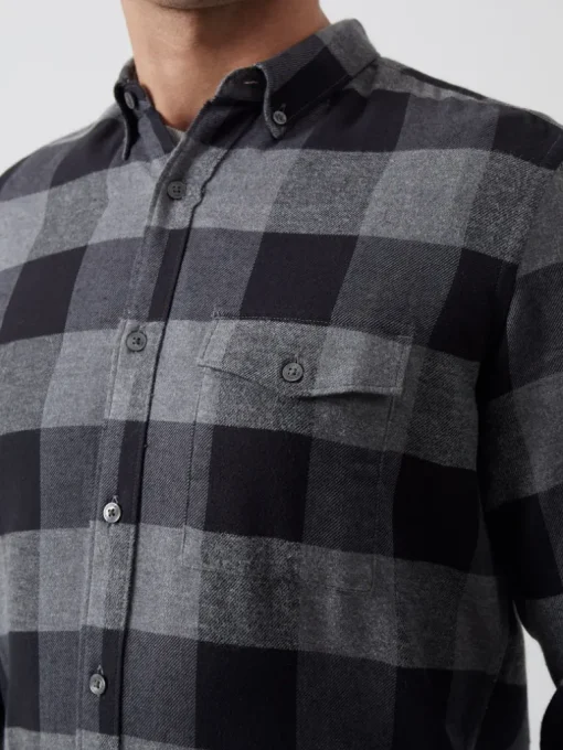 Large Gingham Flannel Long Sleeve Shirt