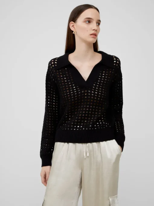 Manda Pointelle Collared Jumper