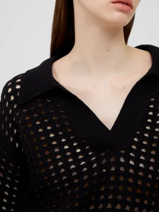 Manda Pointelle Collared Jumper
