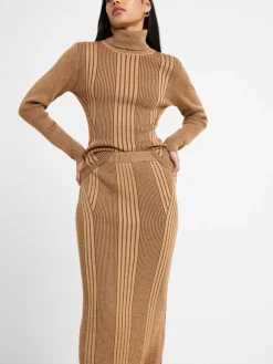 Mari Knit Pencil Midi Skirt