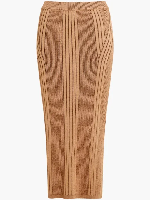 Mari Knit Pencil Midi Skirt