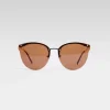 Metal Cat Eye Rimless Sunglasses