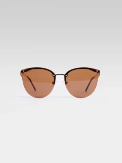 Metal Cat Eye Rimless Sunglasses