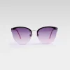 Metal Cat Eye Rimless Sunglass