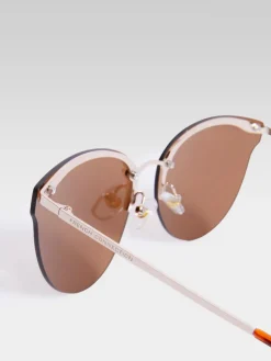 Metal Cat Eye Rimless Sunglasses