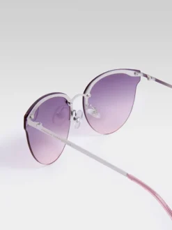 Metal Cat Eye Rimless Sunglass