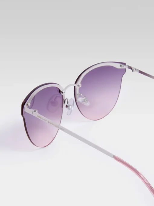 Metal Cat Eye Rimless Sunglass